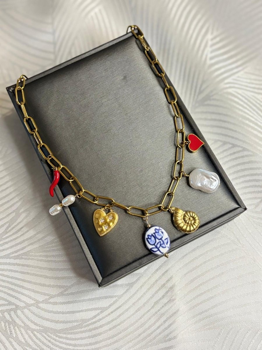 Collier Safaa – Charms d’inspiration Méditerranéenne - Manaya Bijoux