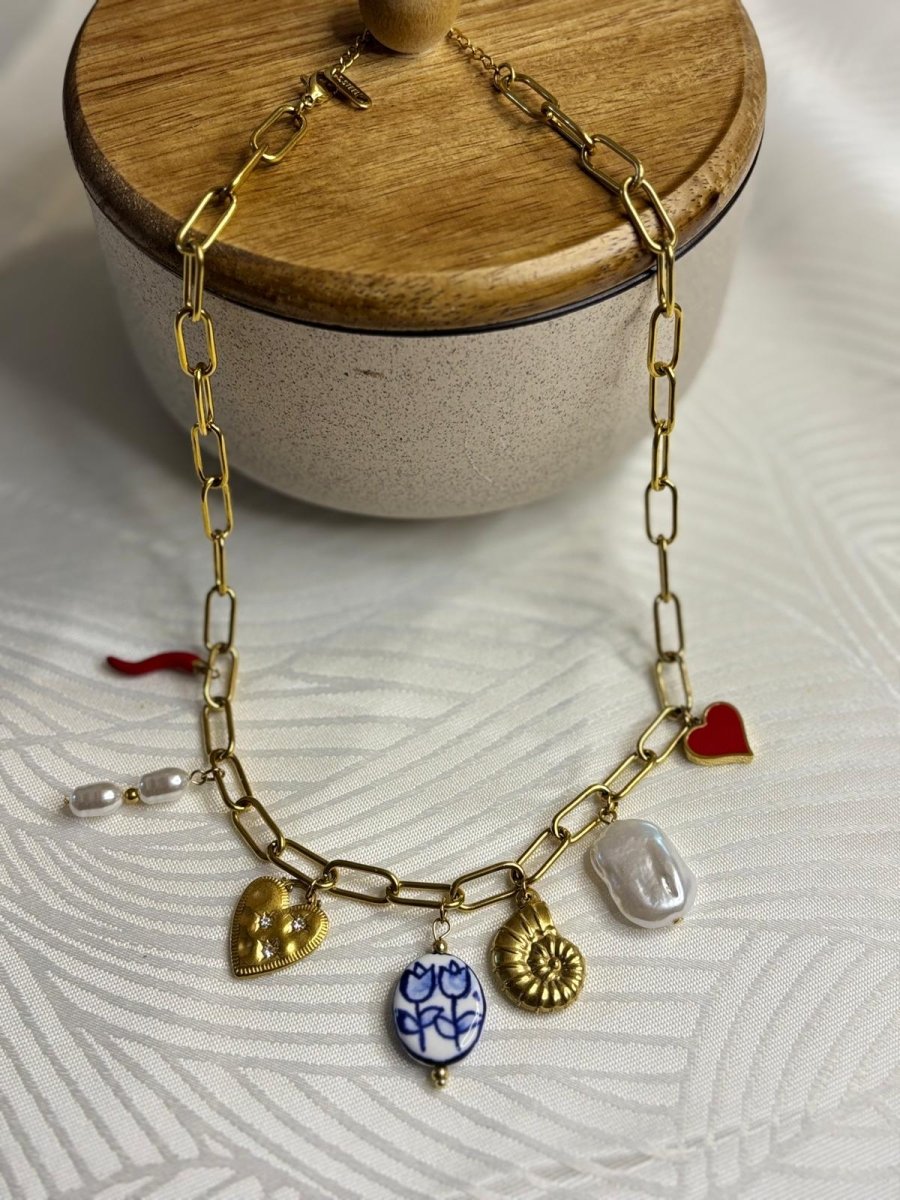 Collier Safaa – Charms d’inspiration Méditerranéenne - Manaya Bijoux