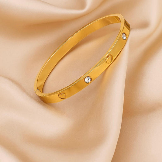 "Noura" – Bracelet Jonc Doré Éclat Pur - Manaya Bijoux
